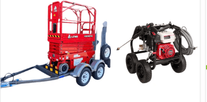 19ft Scissor W/ 2T Trailer + 3600PSI Pressure Washer